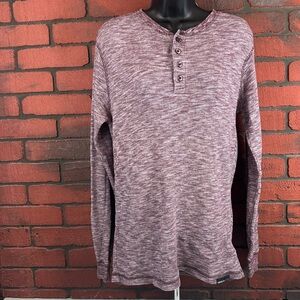 Swiss Alps Men's Medium Maroon Henley Sweatshirt –‎ Casual Cozy